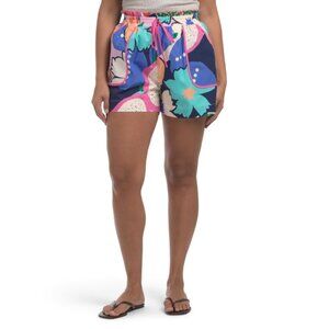 CIEBON Pink Multi Kaiya Cotton Print Pouch Pocket Shorts